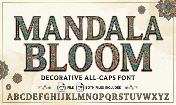 Mandala Bloom Font